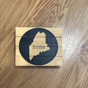 MAINE Wooden Home Sign with Black Design